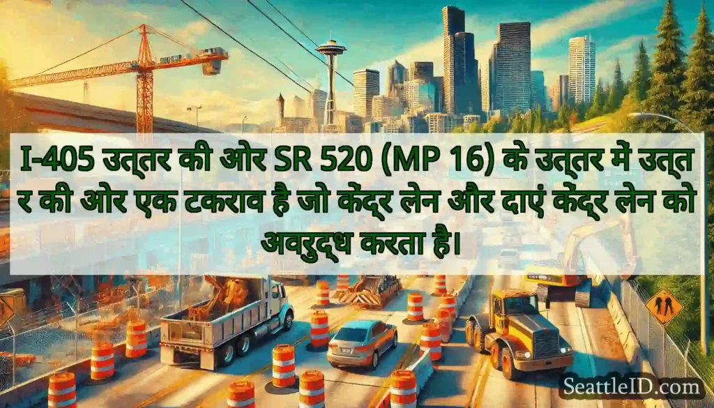 I-405 उत्तर की ओर SR 520 (MP 16) के उत्तर में