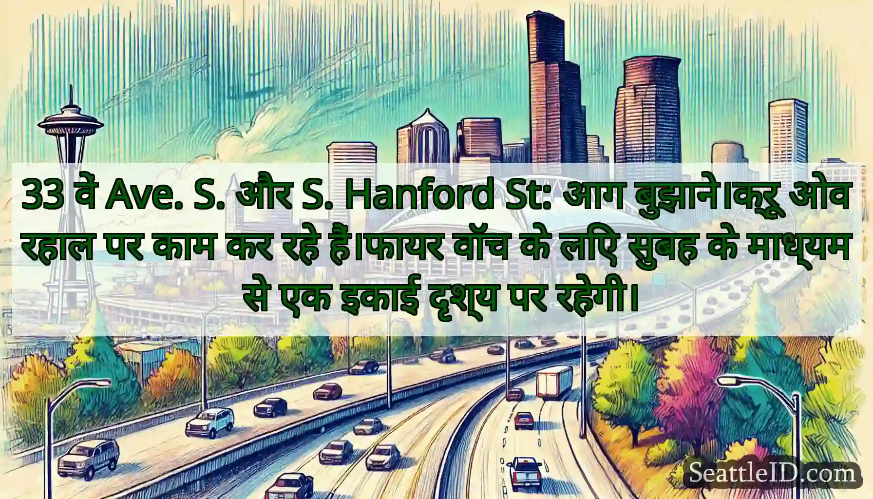 33 वें Ave. S. और S. Hanford St: आग बुझाने।क्रू
