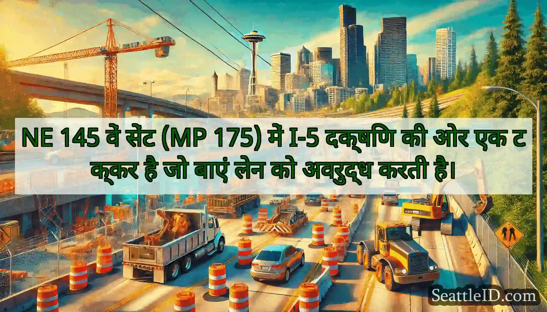 NE 145 वें सेंट (MP 175) में I-5 दक्षिण की ओर एक