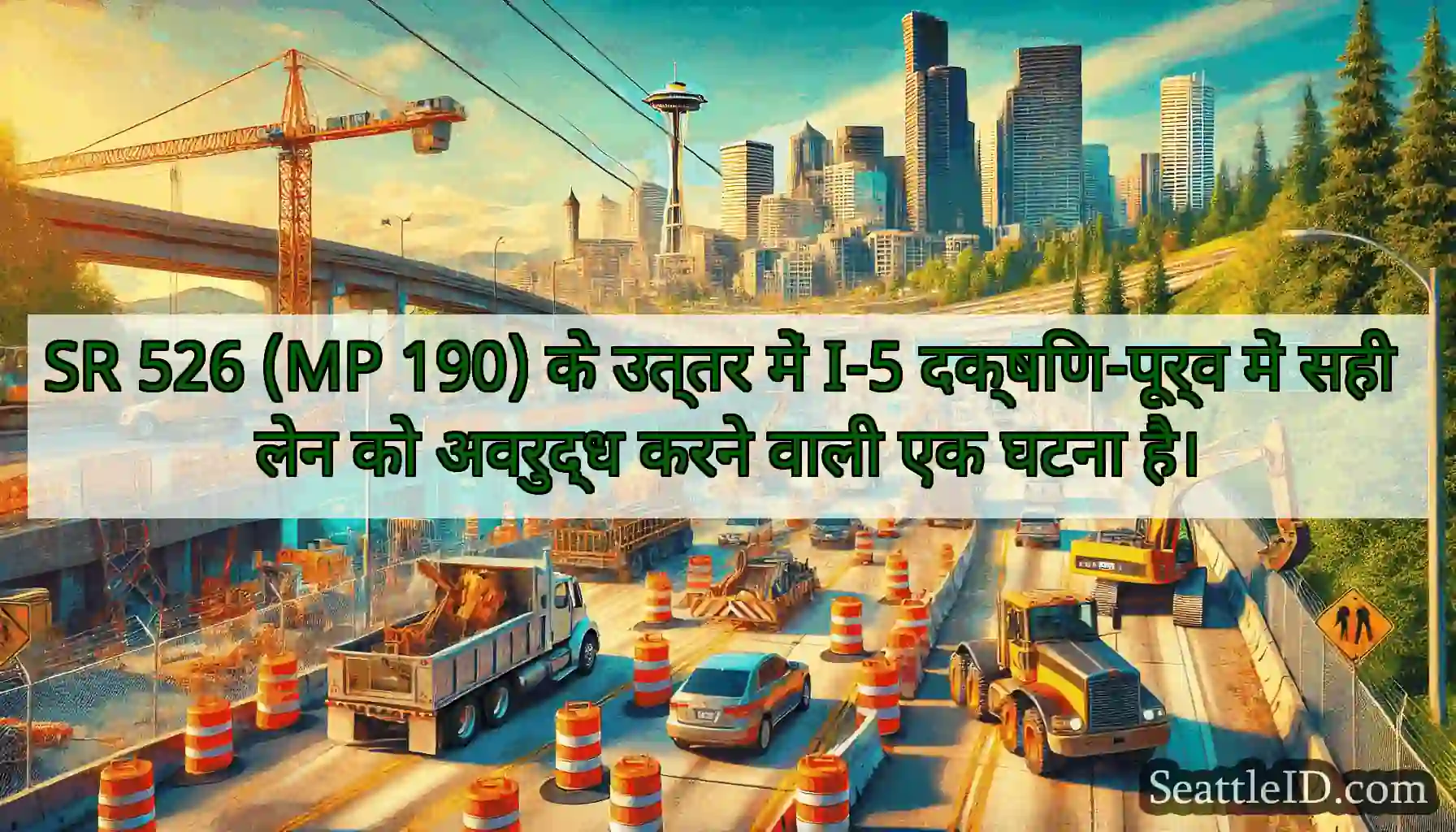 SR 526 (MP 190) के उत्तर में I-5 दक्षिण-पूर्व में