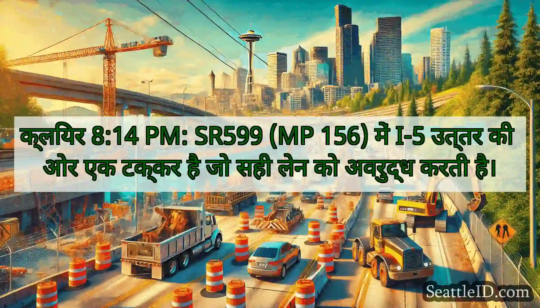 क्लियर 8:14 PM: SR599 (MP 156) में I-5 उत्तर की