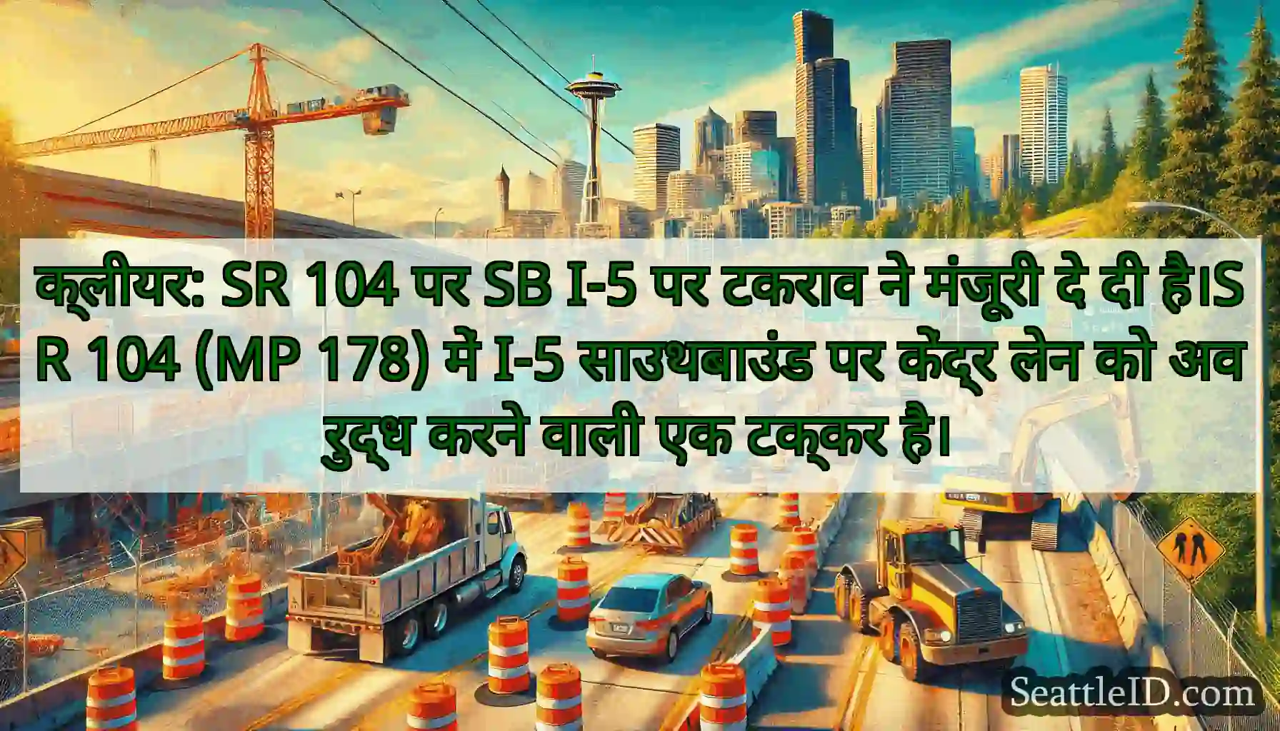 क्लीयर: SR 104 पर SB I-5 पर टकराव ने मंजूरी दे दी