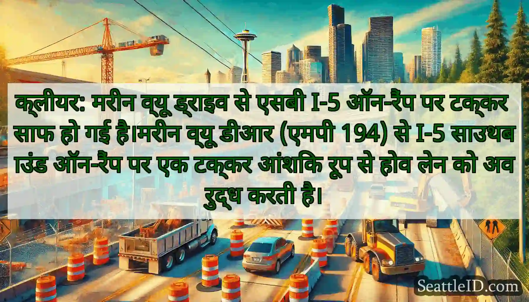 क्लीयर: मरीन व्यू ड्राइव से एसबी I-5 ऑन-रैंप पर