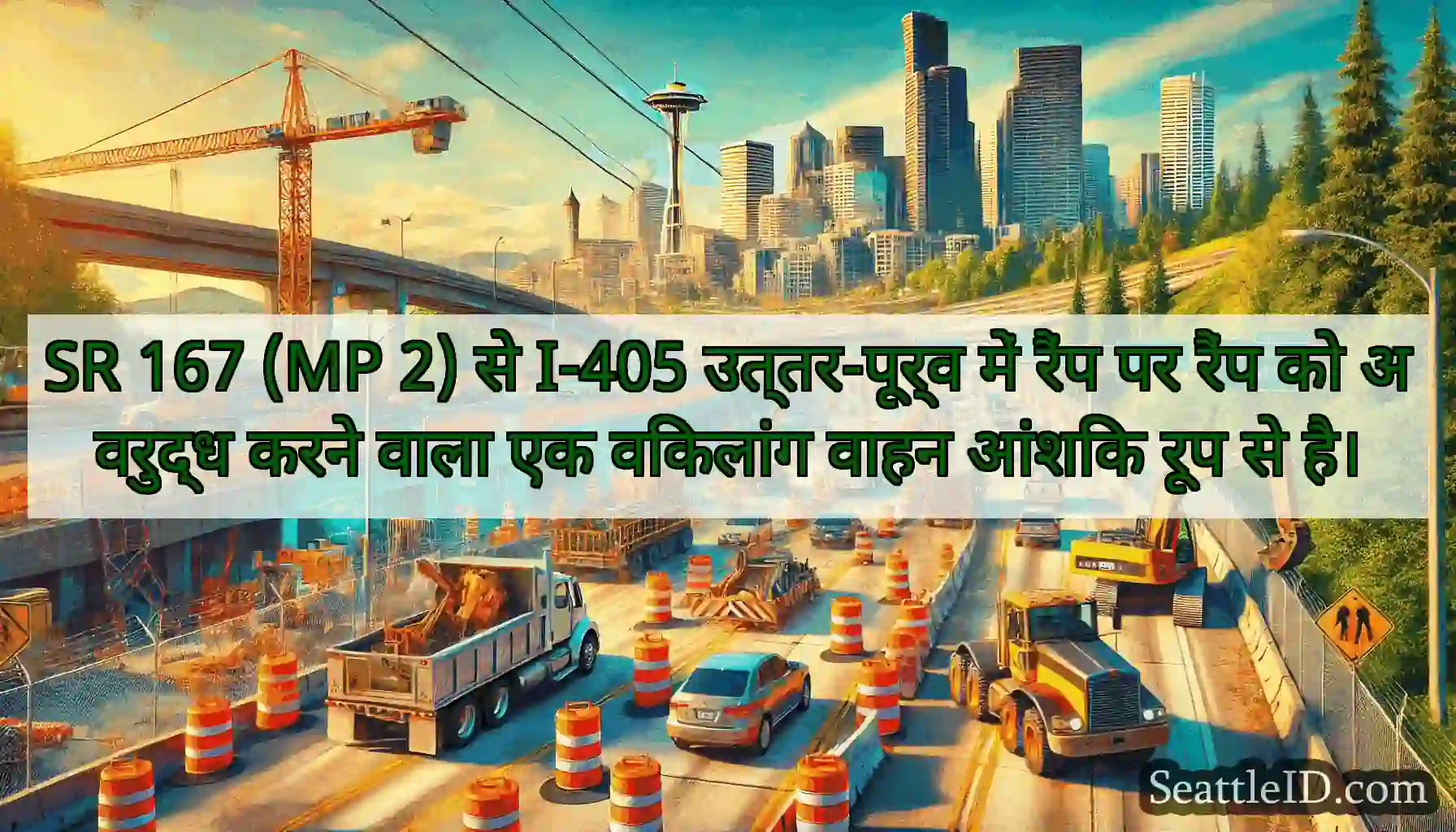 SR 167 (MP 2) से I-405 उत्तर-पूर्व में रैंप पर