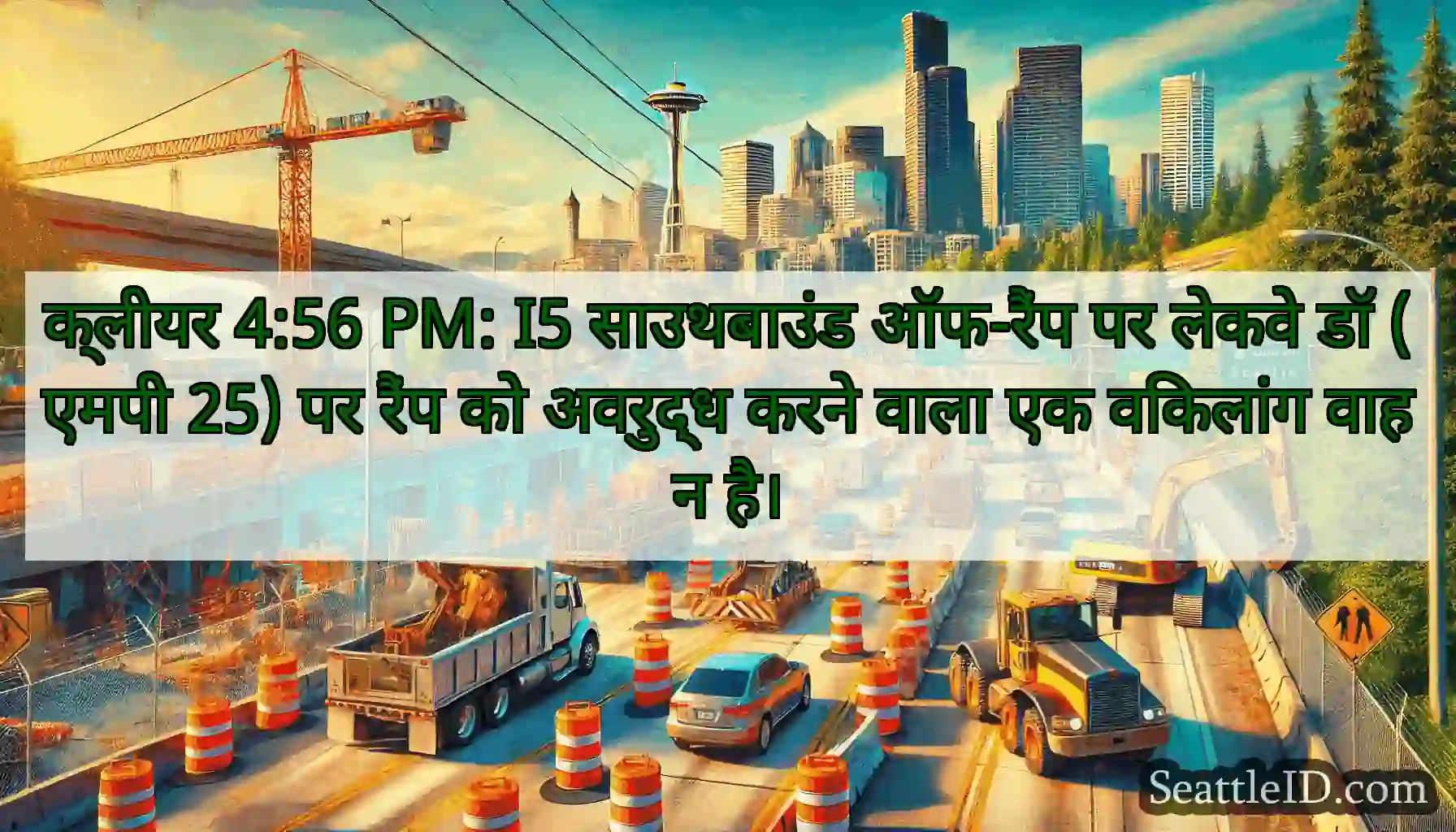 क्लीयर 4:56 PM: I5 साउथबाउंड ऑफ-रैंप पर लेकवे डॉ