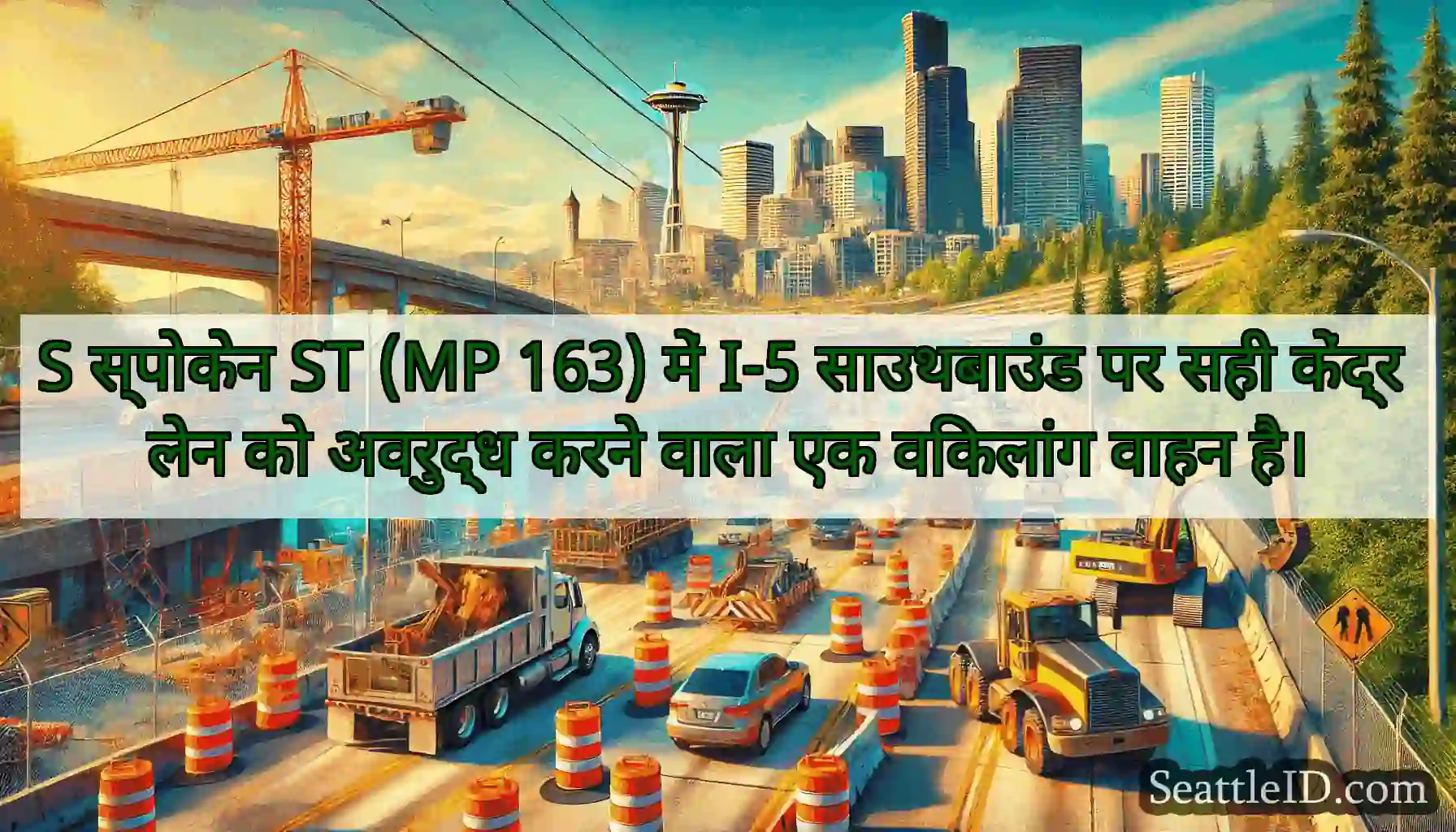 S स्पोकेन ST (MP 163) में I-5 साउथबाउंड पर सही