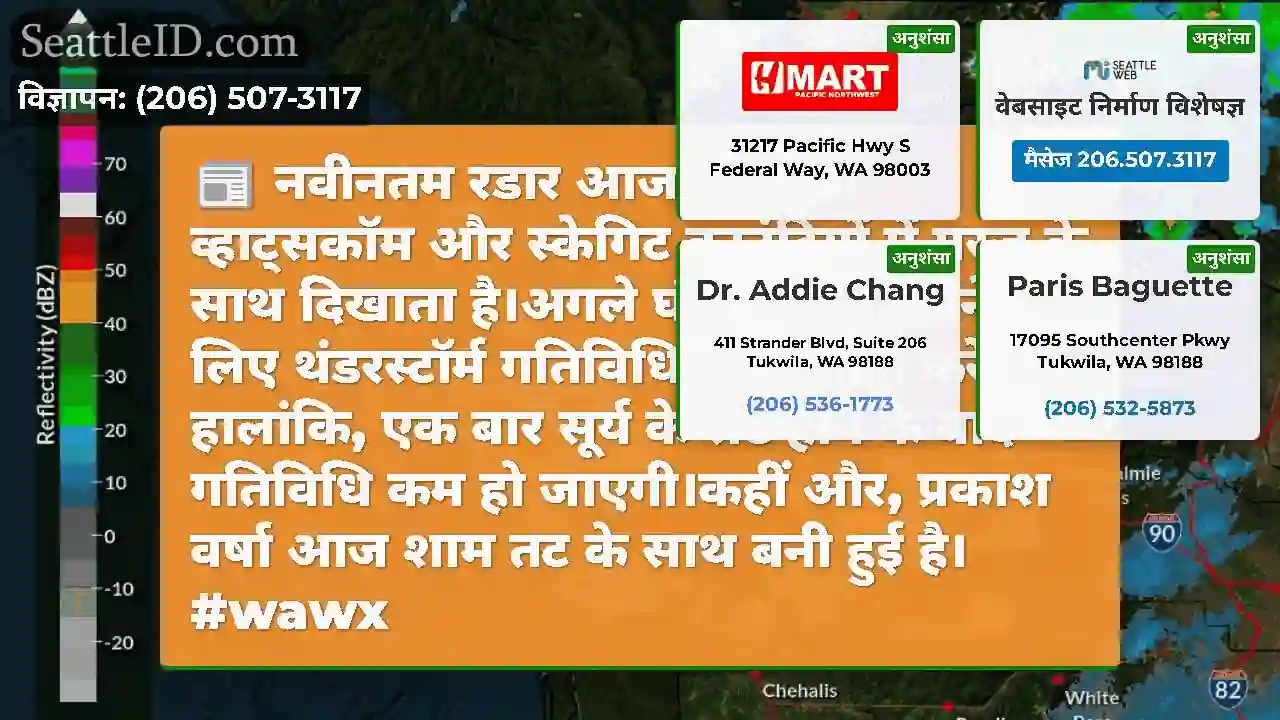 नवीनतम रडार आज शाम को व्हाट्सकॉम और स्केगिट