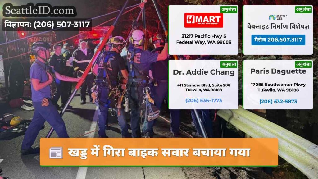 खड्ड में गिरा बाइक सवार बचाया गया