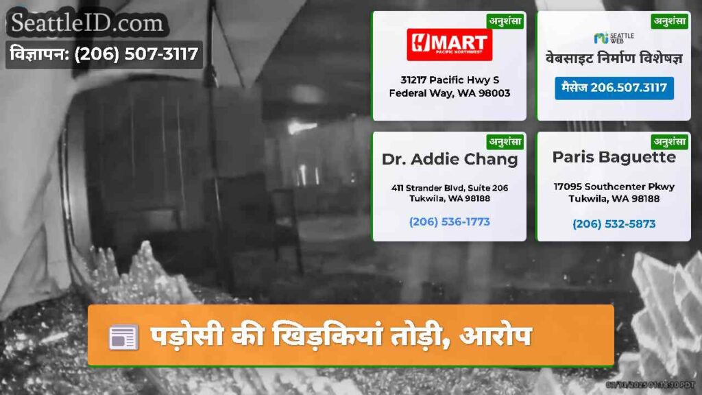 पड़ोसी की खिड़कियां तोड़ी, आरोप