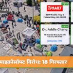 माइक्रोसॉफ्ट विरोध 18 गिरफ्तार