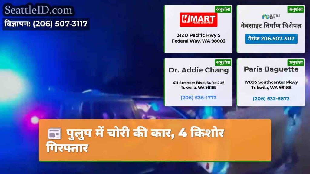 पुलुप में चोरी की कार, 4 किशोर गिरफ्तार