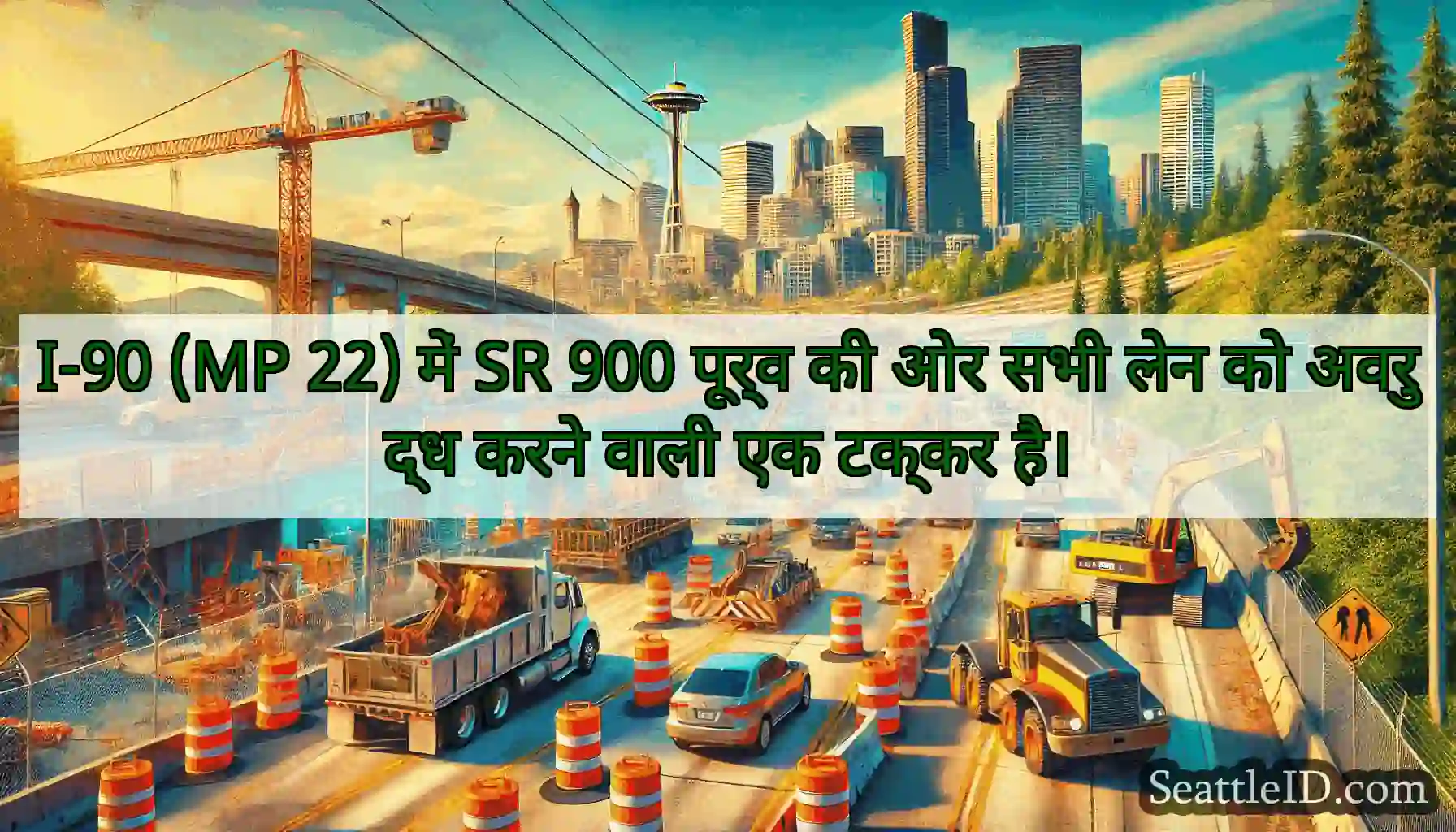 I-90 (MP 22) में SR 900 पूर्व की ओर सभी लेन को