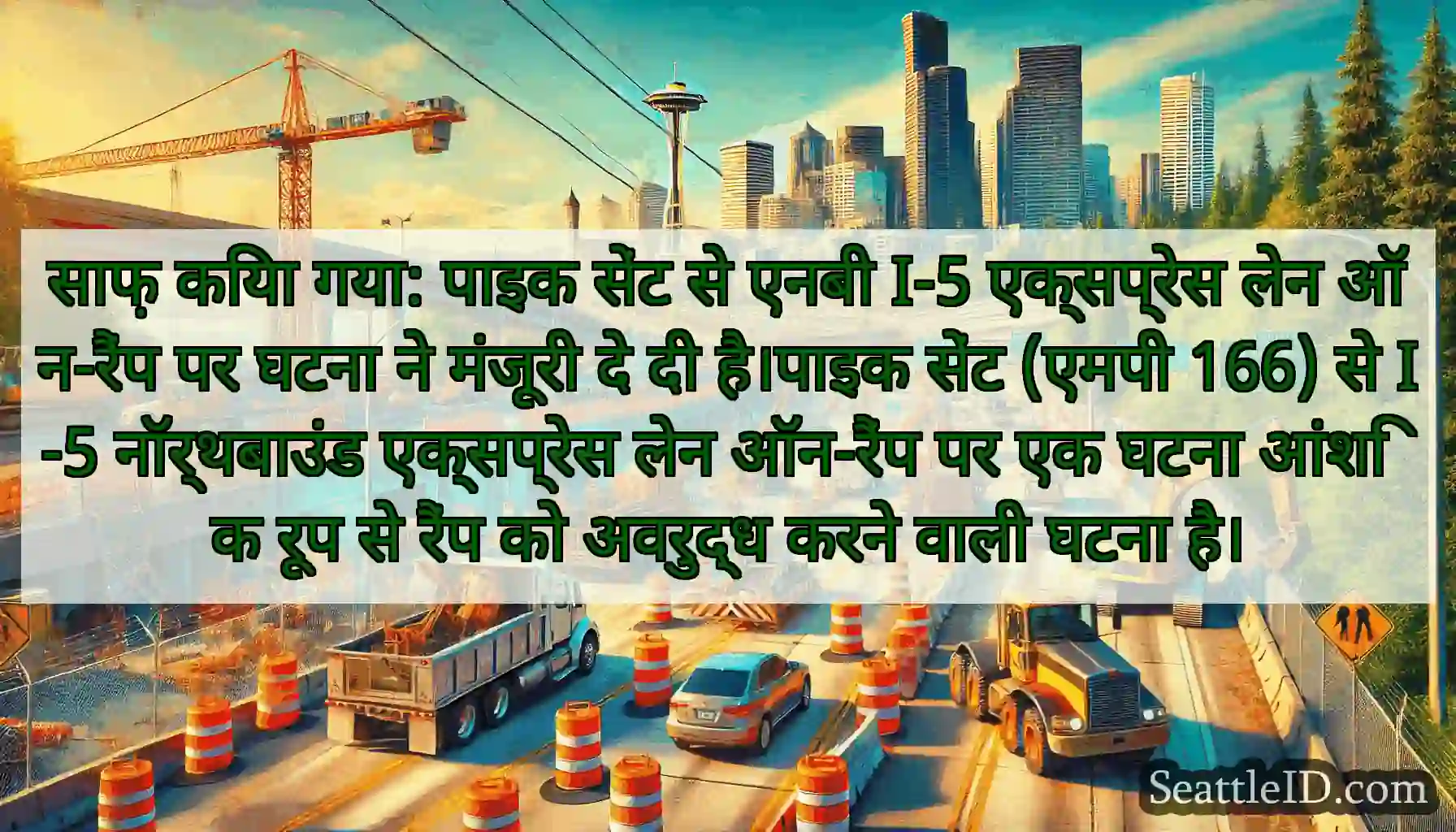 साफ़ किया गया: पाइक सेंट से एनबी I-5 एक्सप्रेस