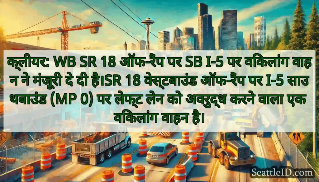 क्लीयर: WB SR 18 ऑफ-रैंप पर SB I-5 पर विकलांग