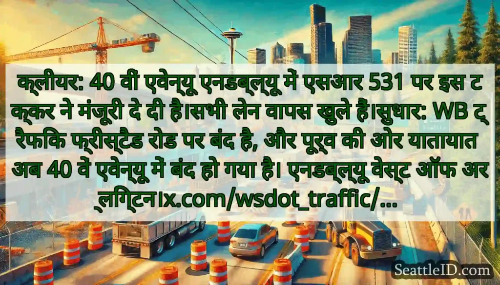 क्लीयर: 40 वीं एवेन्यू एनडब्ल्यू में एसआर 531 पर