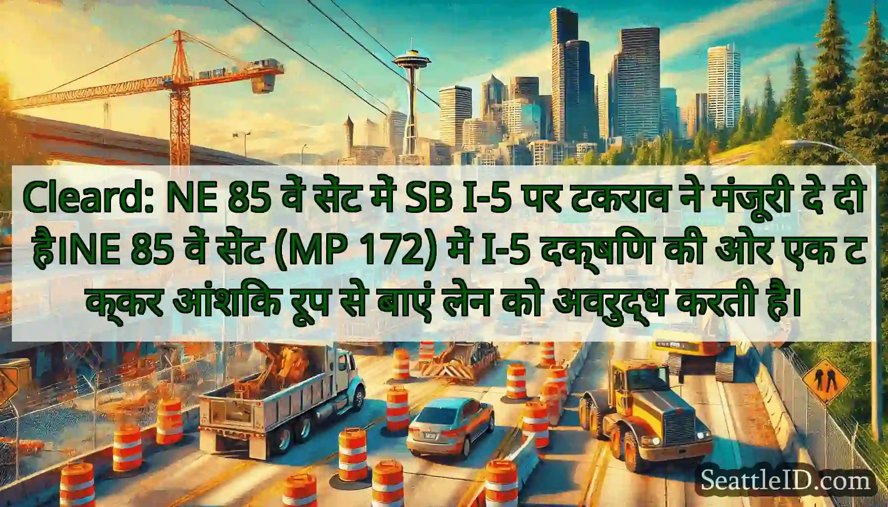 Cleard: NE 85 वें सेंट में SB I-5 पर टकराव ने