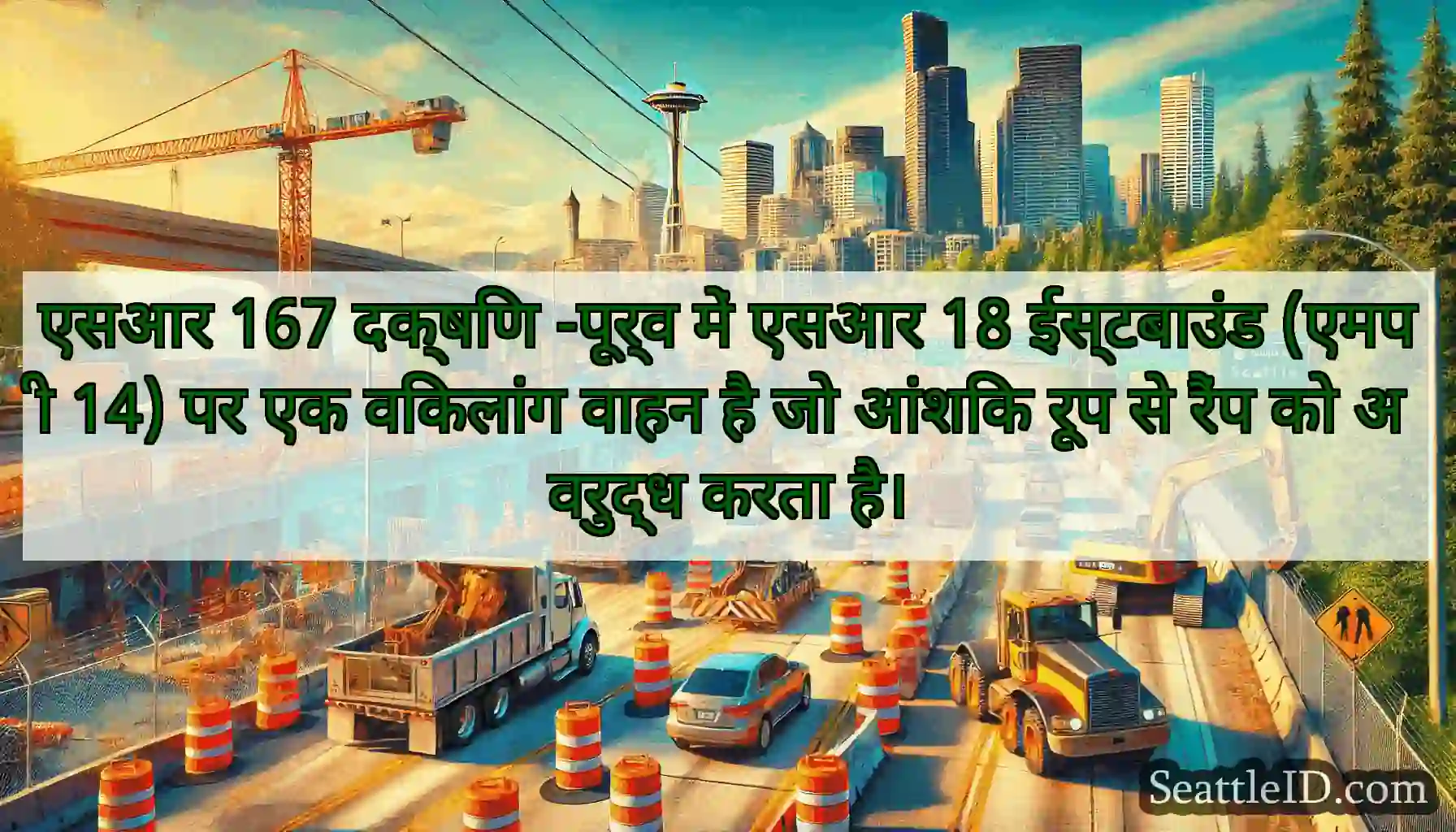 एसआर 167 दक्षिण -पूर्व में एसआर 18 ईस्टबाउंड