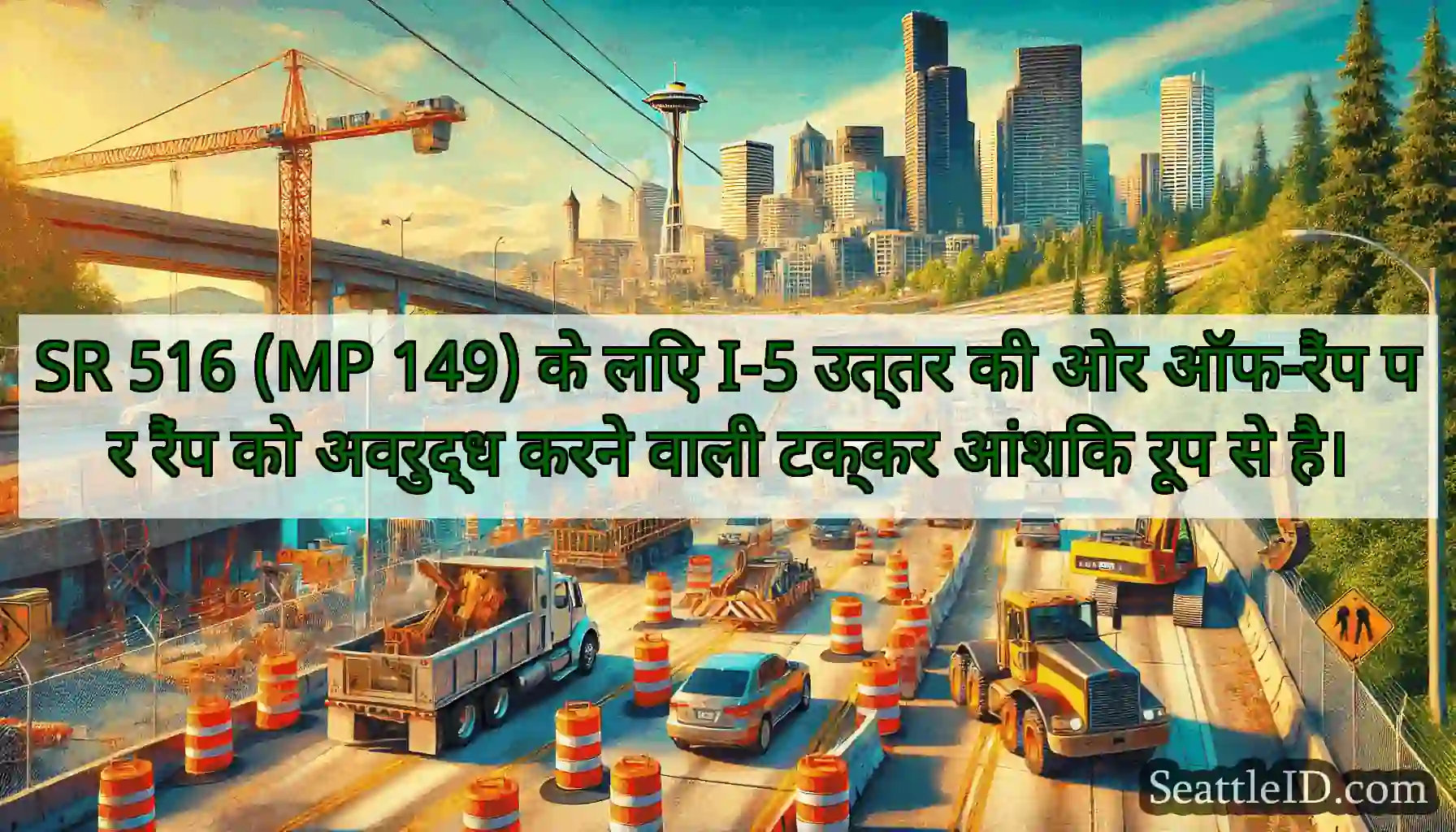 SR 516 (MP 149) के लिए I-5 उत्तर की ओर ऑफ-रैंप पर