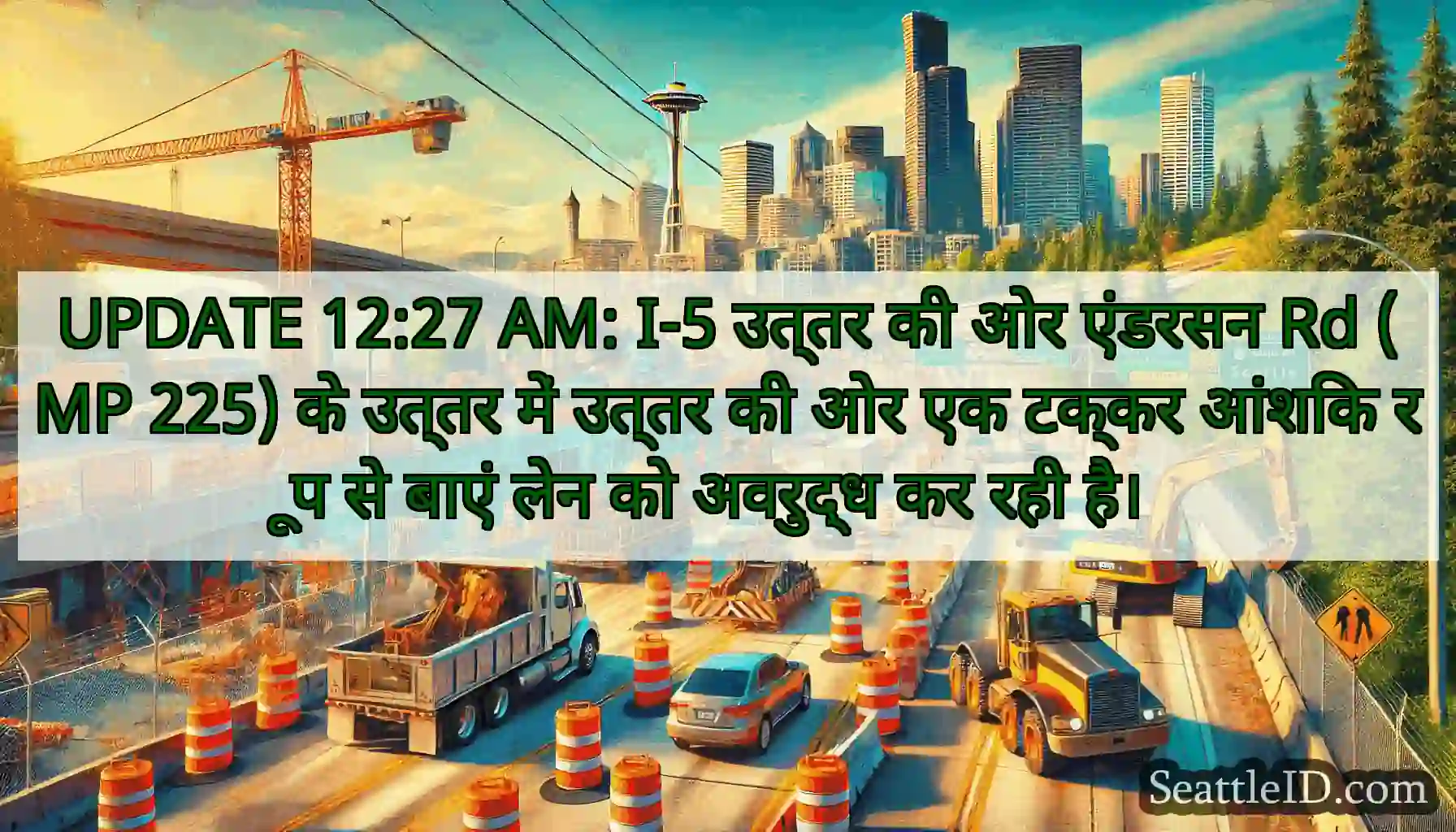 UPDATE 12:27 AM: I-5 उत्तर की ओर एंडरसन Rd (MP