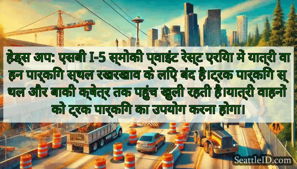 हेड्स अप: एसबी I-5 स्मोकी प्वाइंट रेस्ट एरिया में