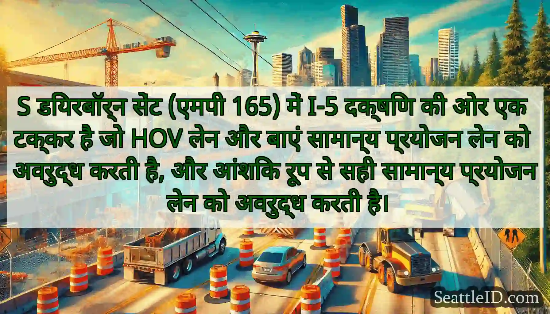 S डियरबॉर्न सेंट (एमपी 165) में I-5 दक्षिण की ओर