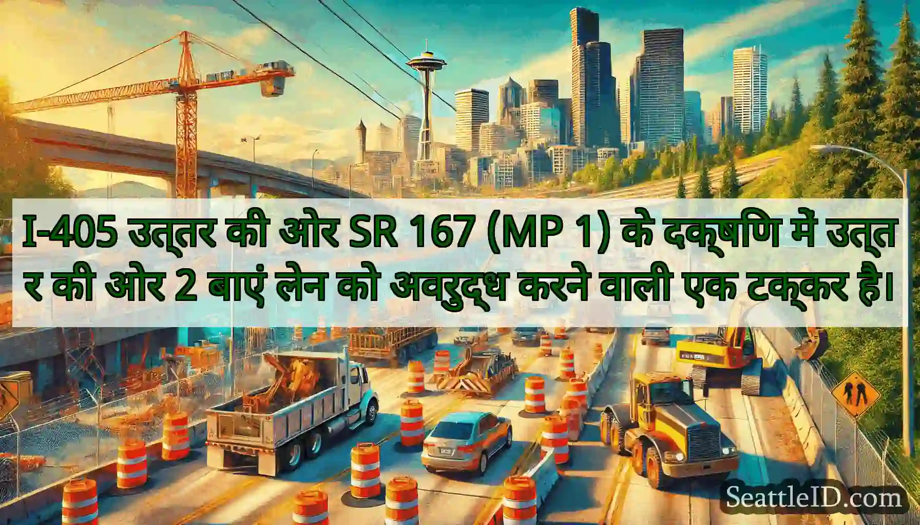I-405 उत्तर की ओर SR 167 (MP 1) के दक्षिण में