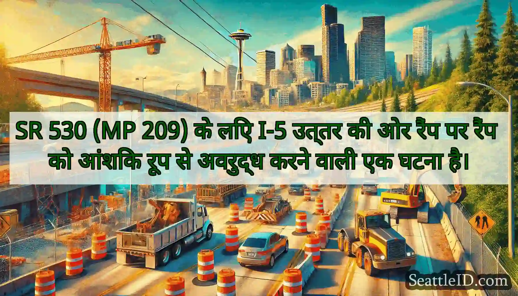 SR 530 (MP 209) के लिए I-5 उत्तर की ओर रैंप पर