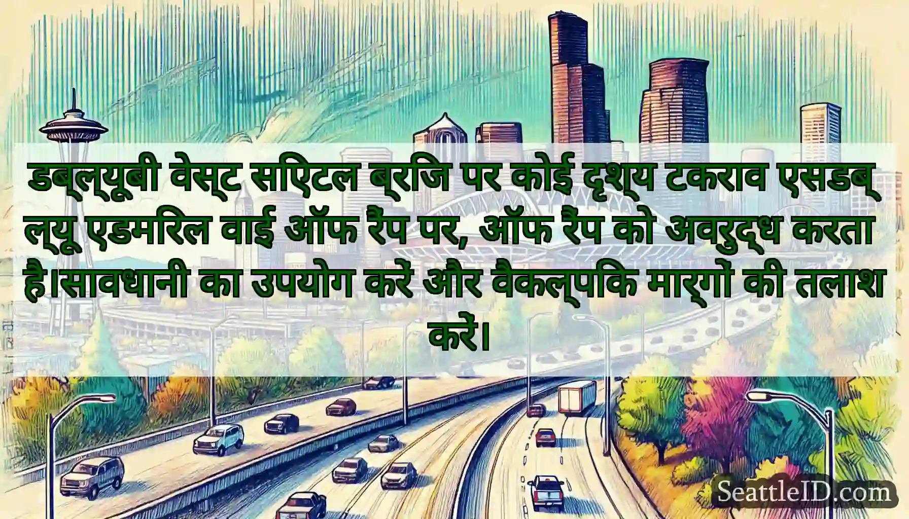 डब्ल्यूबी वेस्ट सिएटल ब्रिज पर कोई दृश्य टकराव