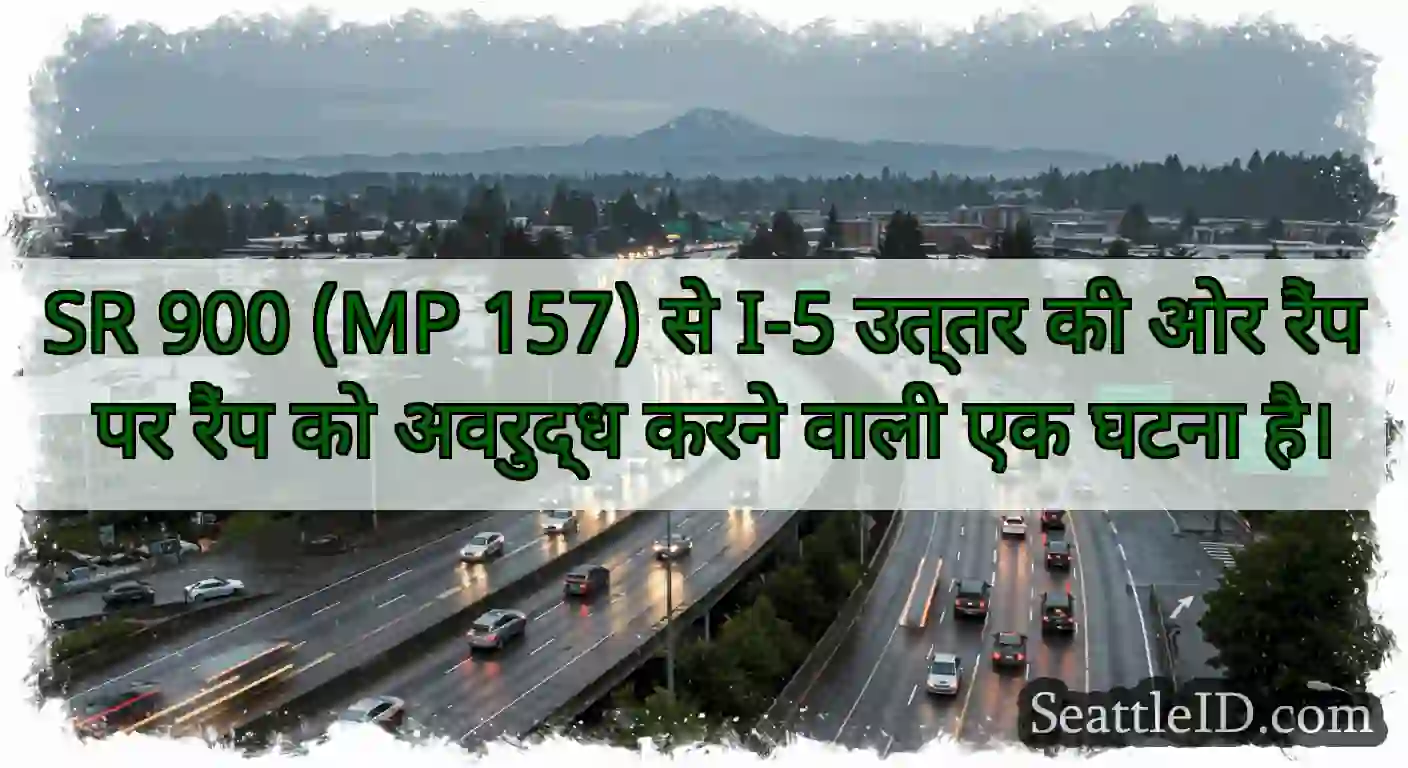 SR 900 (MP 157) से I-5 उत्तर की ओर रैंप पर रैंप