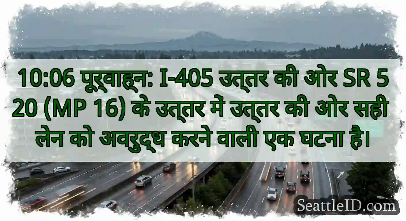 10:06 पूर्वाह्न: I-405 उत्तर की ओर SR 520 (MP 16)