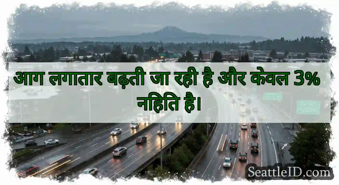 आग लगातार बढ़ती जा रही है और केवल 3% निहित है।