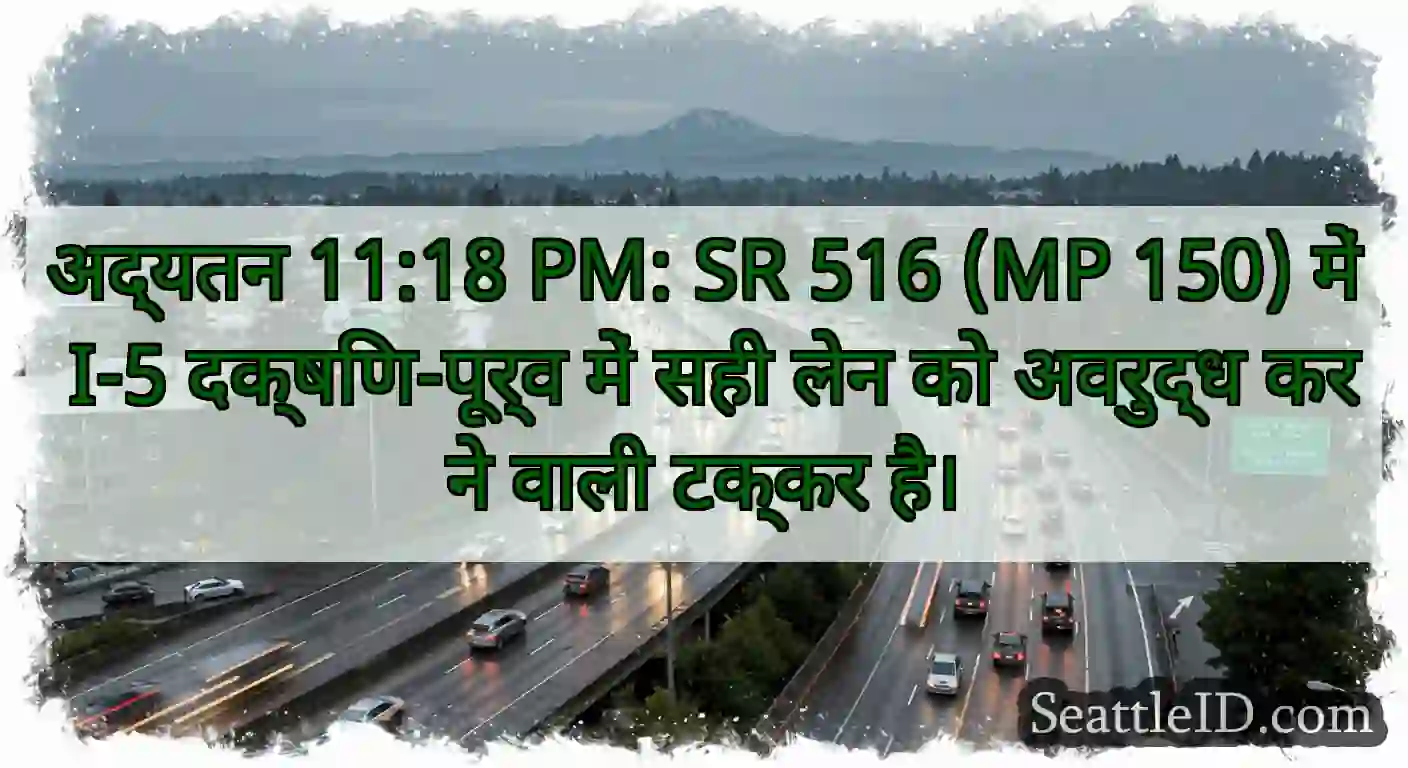 अद्यतन 11:18 PM: SR 516 (MP 150) में I-5