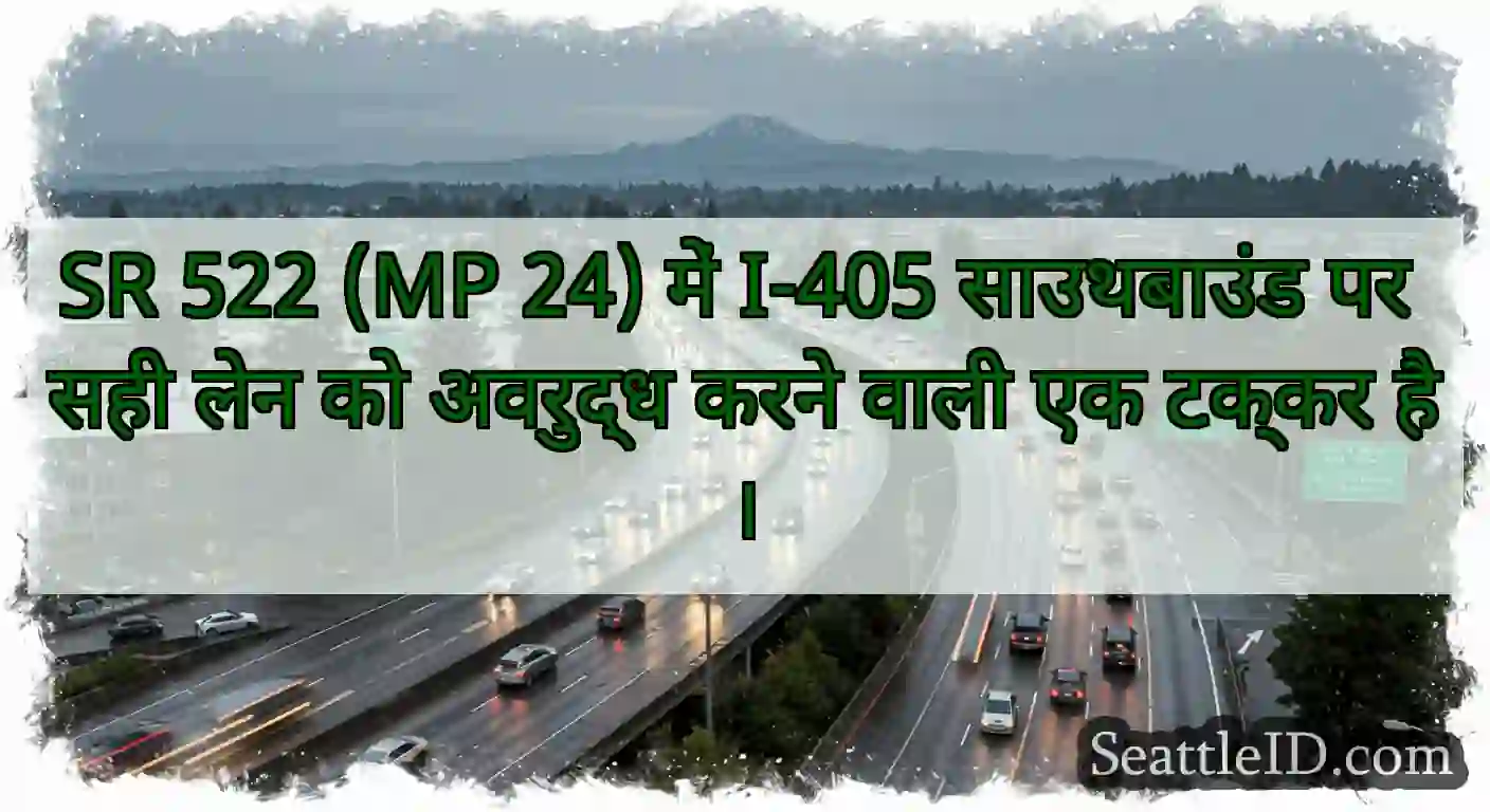 SR 522 (MP 24) में I-405 साउथबाउंड पर सही लेन को
