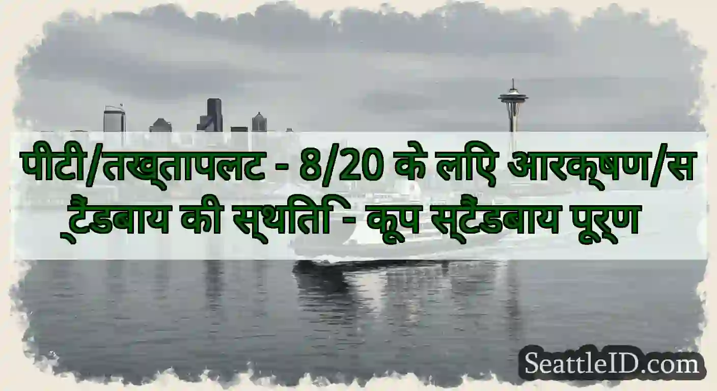 पीटी/तख्तापलट - 8/20 के लिए आरक्षण/स्टैंडबाय की