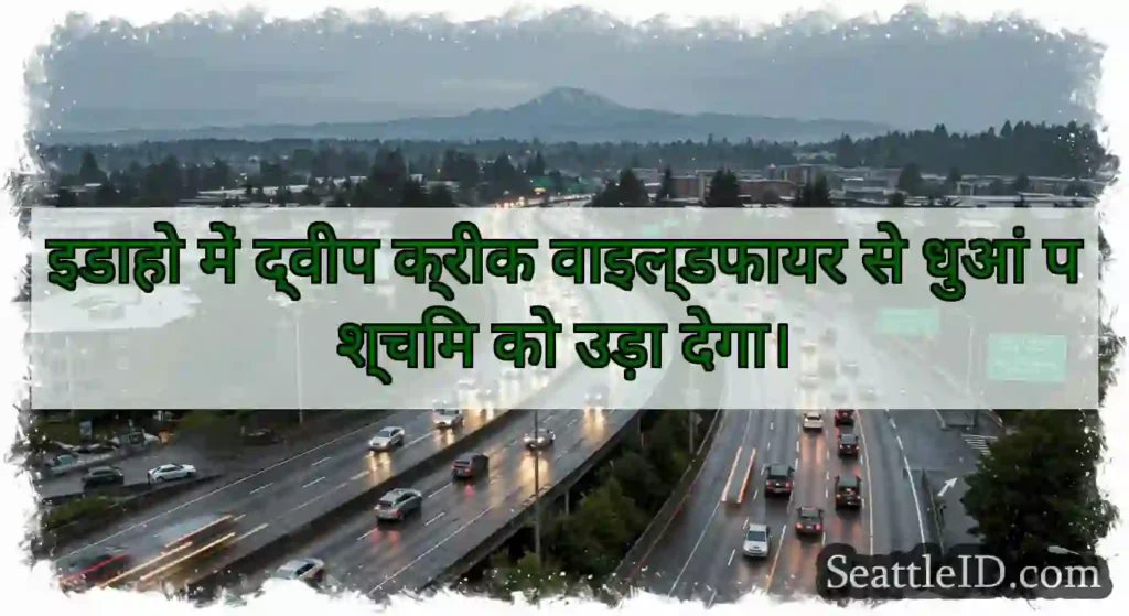 इडाहो में द्वीप क्रीक वाइल्डफायर से धुआं पश्चिम