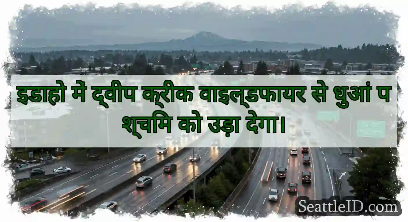 इडाहो में द्वीप क्रीक वाइल्डफायर से धुआं पश्चिम
