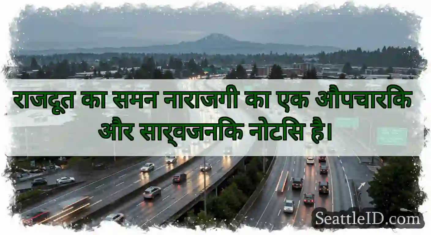 राजदूत का समन नाराजगी का एक औपचारिक और सार्वजनिक