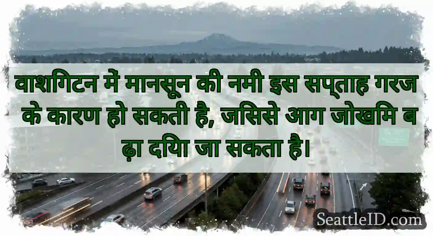 वाशिंगटन में मानसून की नमी इस सप्ताह गरज के कारण