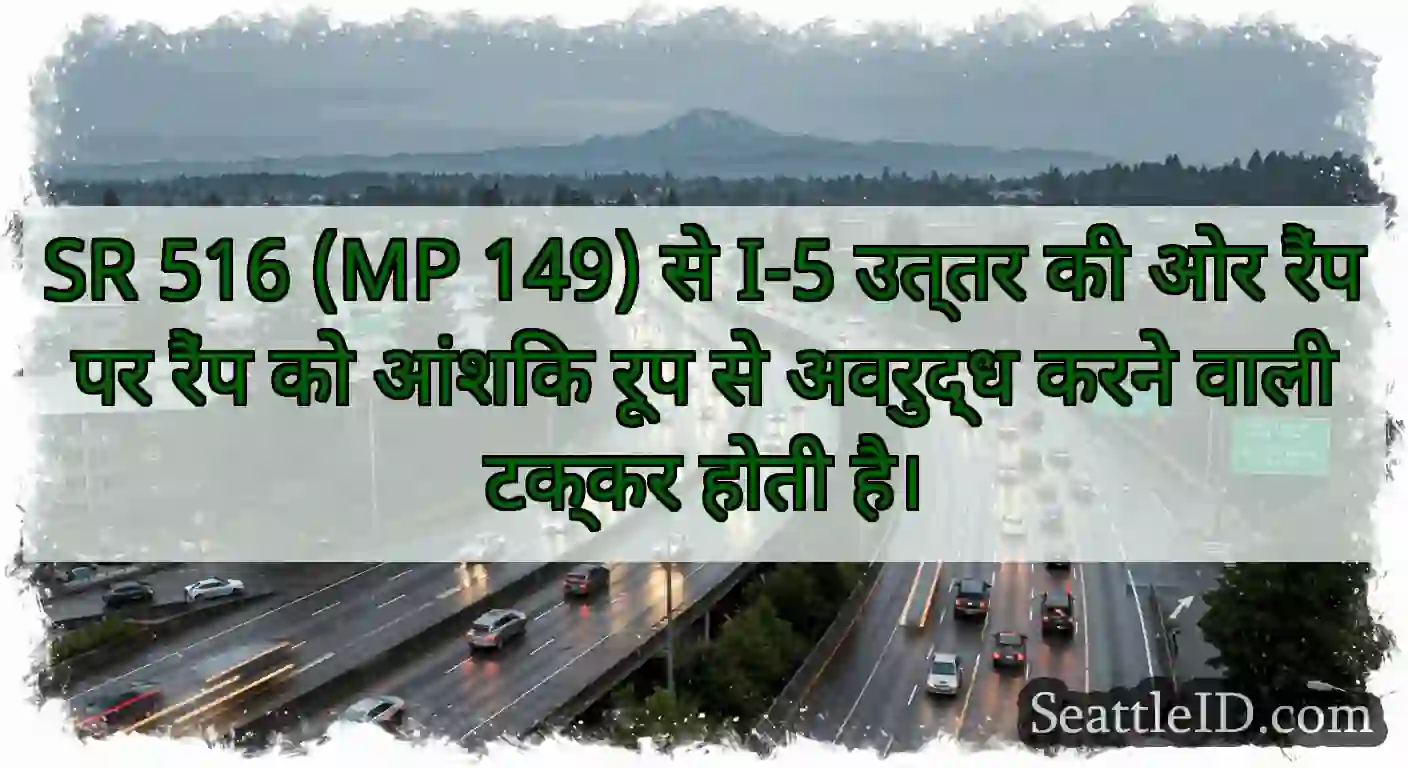 SR 516 (MP 149) से I-5 उत्तर की ओर रैंप पर रैंप