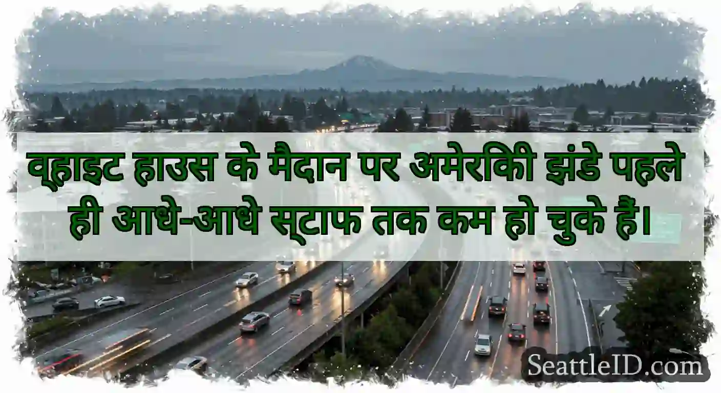व्हाइट हाउस के मैदान पर अमेरिकी झंडे पहले ही