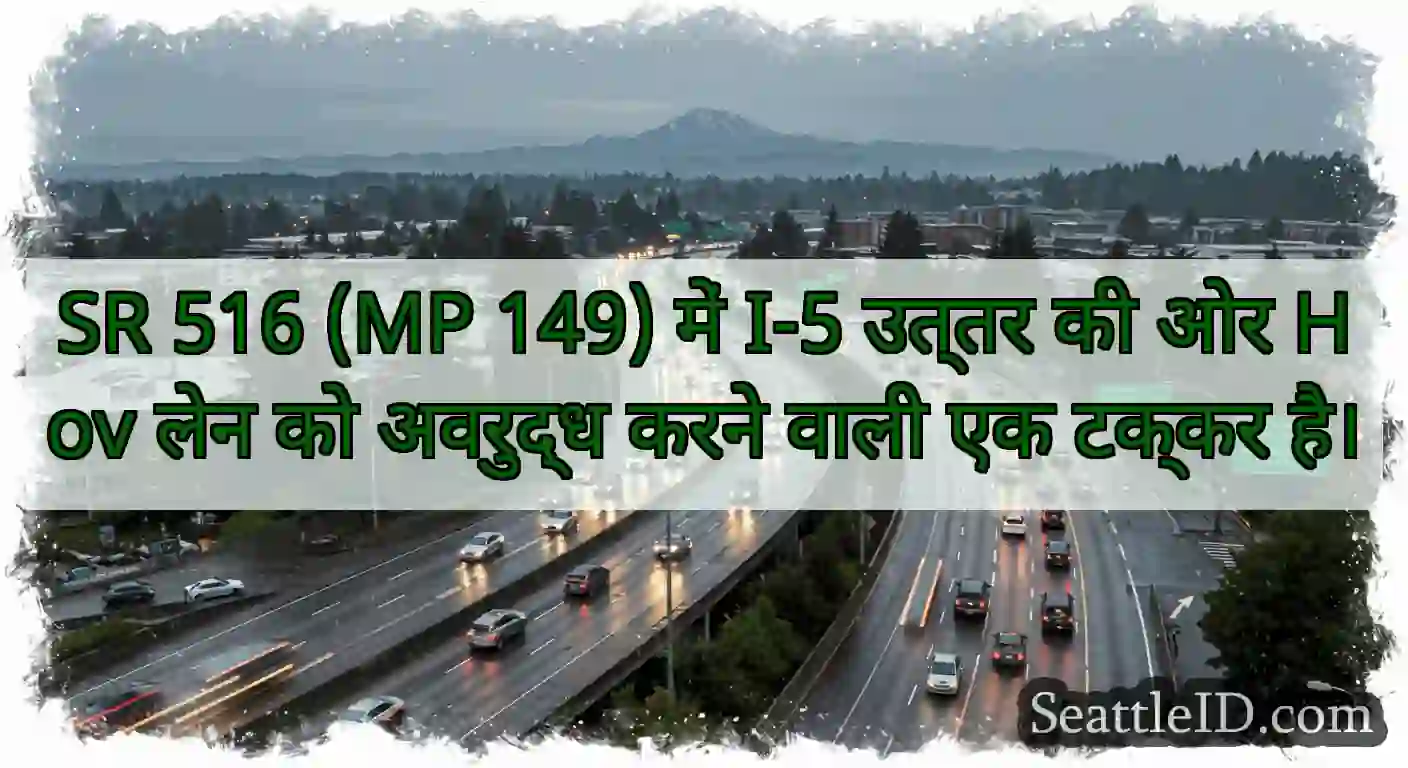 SR 516 (MP 149) में I-5 उत्तर की ओर Hov लेन को