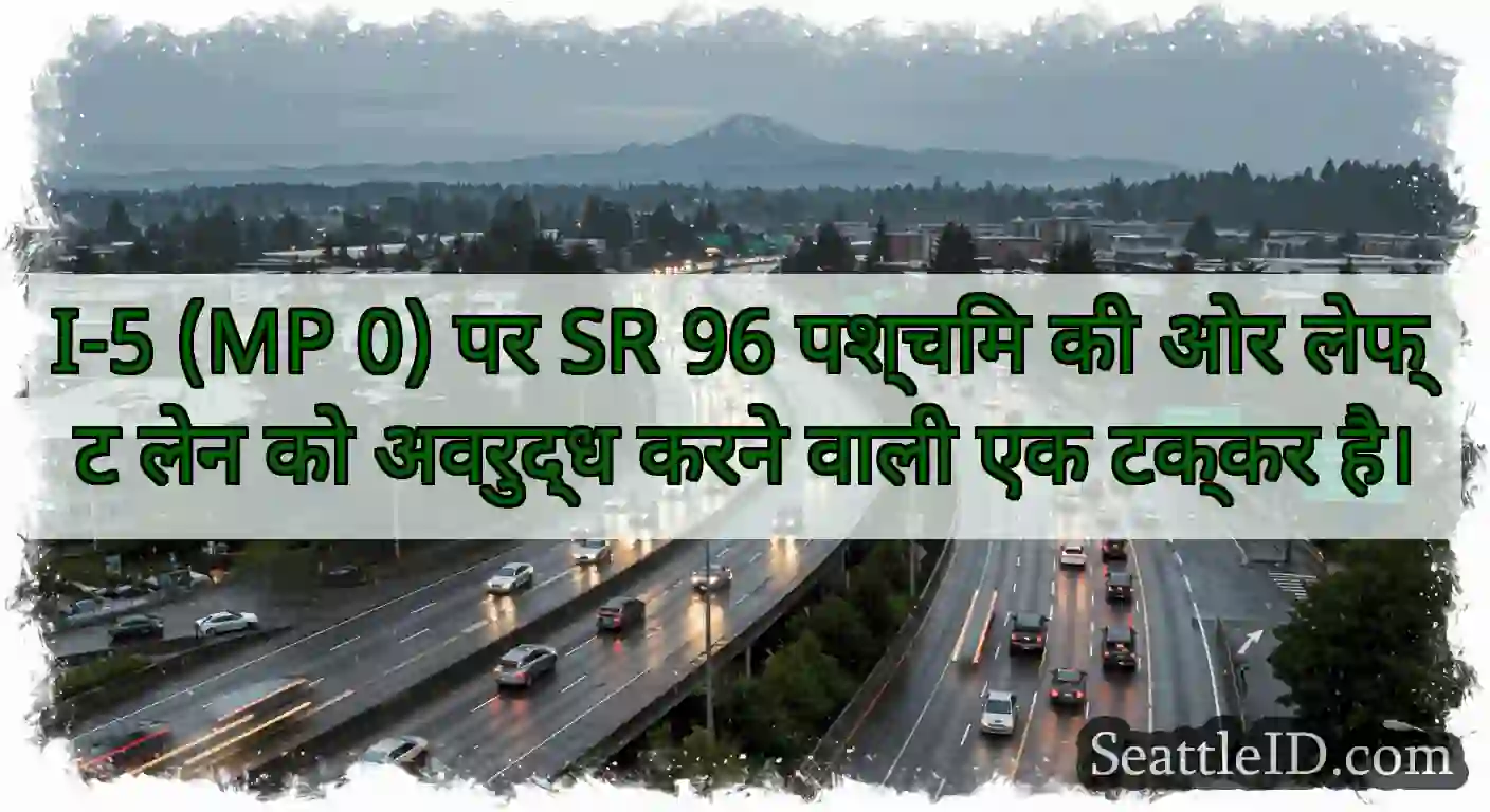 I-5 (MP 0) पर SR 96 पश्चिम की ओर लेफ्ट लेन को