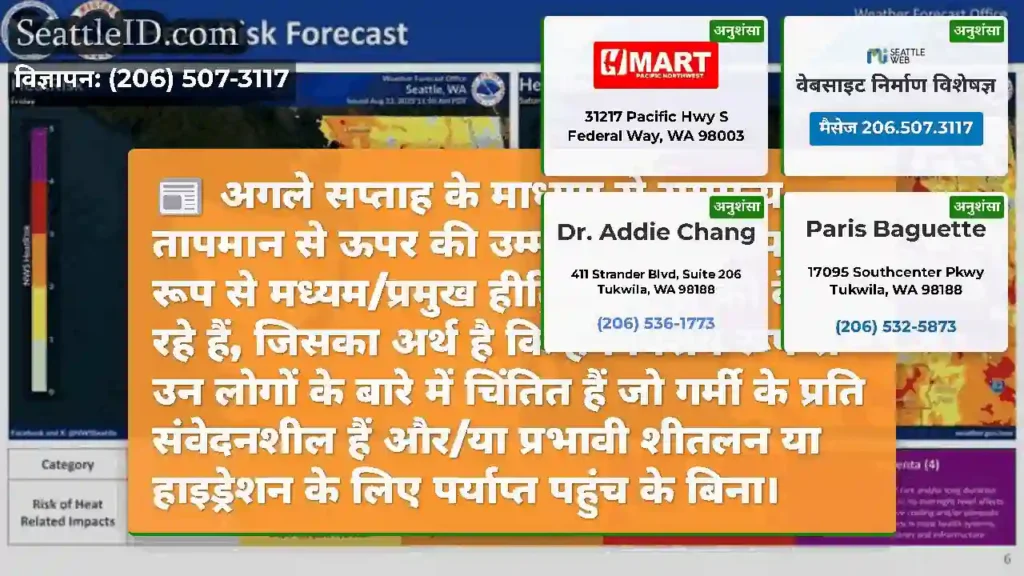 अगले सप्ताह के माध्यम से सामान्य तापमान से ऊपर की