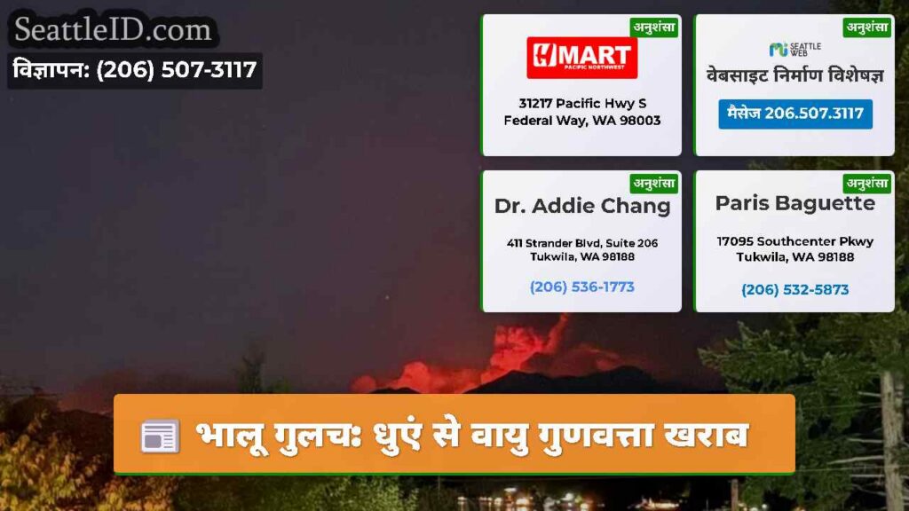 भालू गुलच: धुएं से वायु गुणवत्ता खराब
