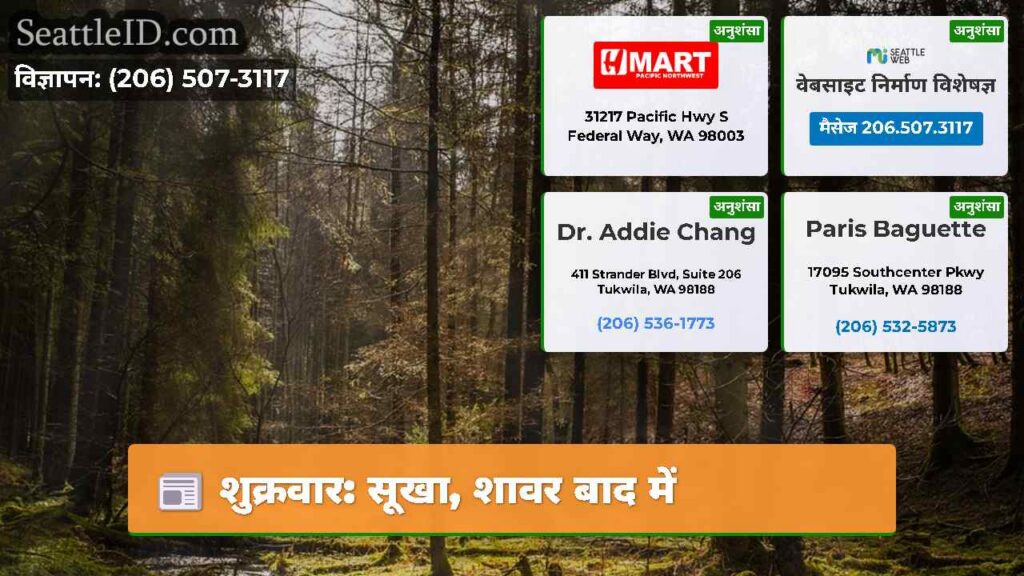 शुक्रवार: सूखा, शावर बाद में