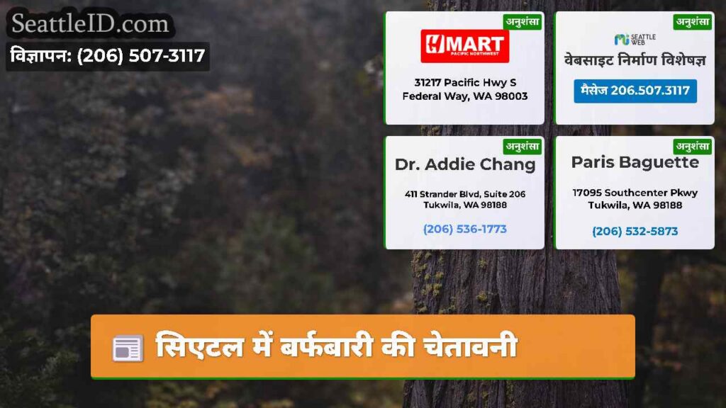 सिएटल में बर्फबारी की चेतावनी