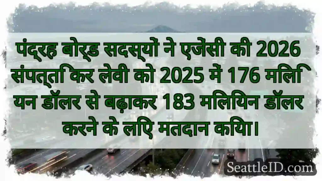 पंद्रह बोर्ड सदस्यों ने एजेंसी की 2026 संपत्ति कर