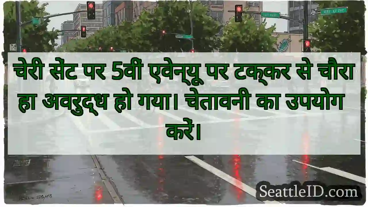 चेरी सेंट पर 5वीं एवेन्यू पर टक्कर से चौराहा