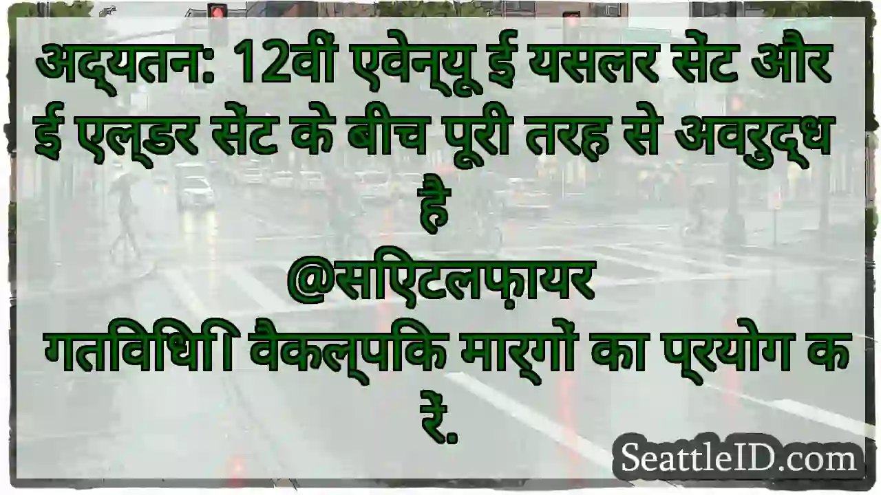 अद्यतन: 12वीं एवेन्यू ई यसलर सेंट और ई एल्डर सेंट