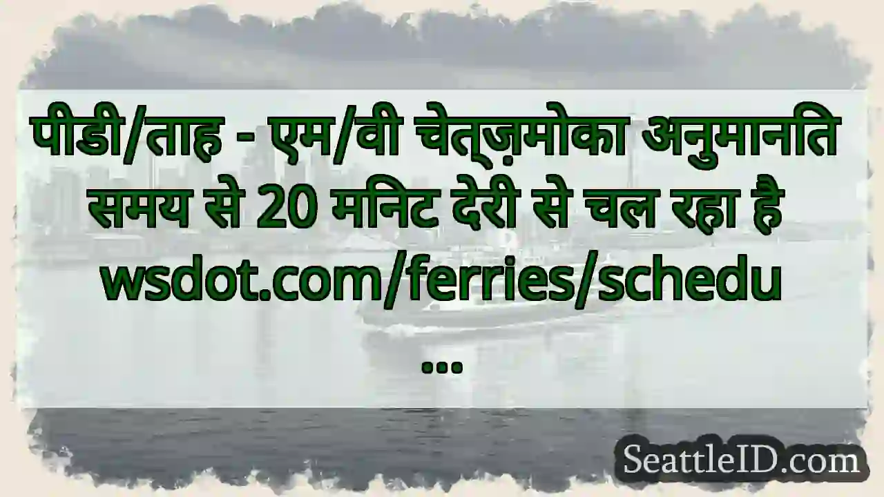 पीडी/ताह - एम/वी चेत्ज़मोका अनुमानित समय से 20